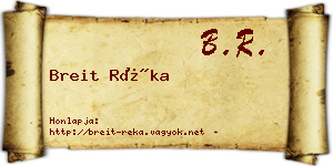 Breit Réka névjegykártya